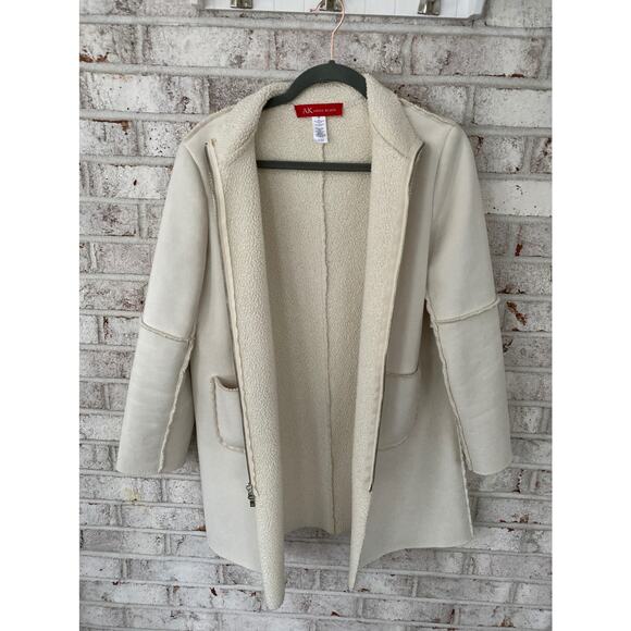 Anne Klein Women's Soft Cream Colored Full Zip Peacoat Size PS - Picture 5 of 5